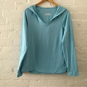 Royal Robbins DriX-Treme Womens Blue Long Sleeve Hooded Pullover UPF 40+ Size M